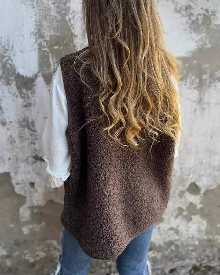 DANELA - GILET D'HIVER EN LAINE DOUCE POUR FEMME