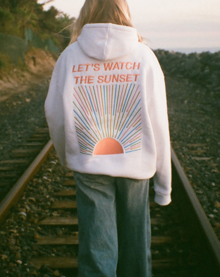 KATIE - SWEAT À CAPUCHE ÉLÉGANT "LET'S WATCH THE SUNSET"