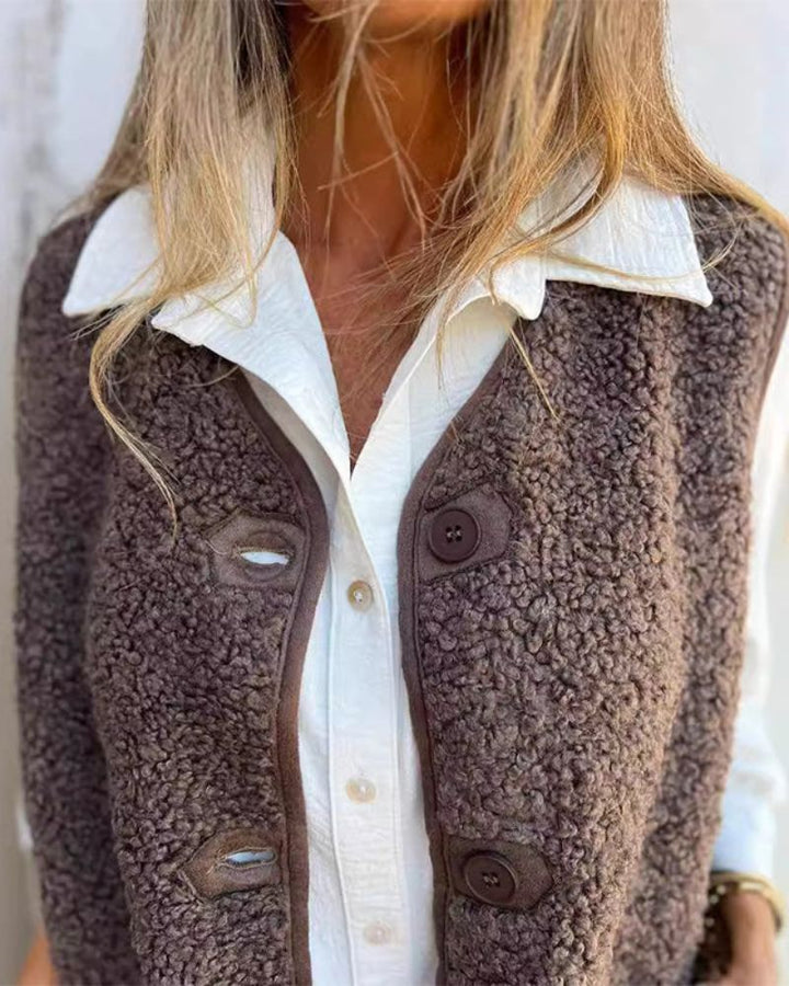 DANELA - GILET D'HIVER EN LAINE DOUCE POUR FEMME