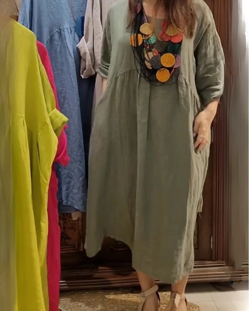 MANDIRA – Cotton and Linen Dress