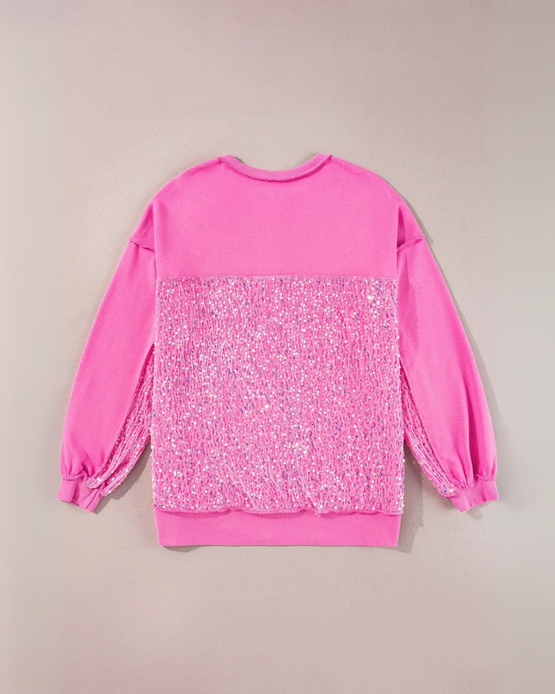 LAREI - SWEATSHIRT À PAILLETTES AVEC BOUTONNAGE PARTIEL