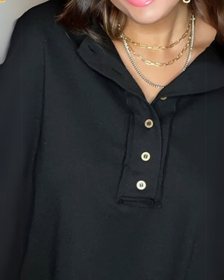LAREI - SWEATSHIRT À PAILLETTES AVEC BOUTONNAGE PARTIEL