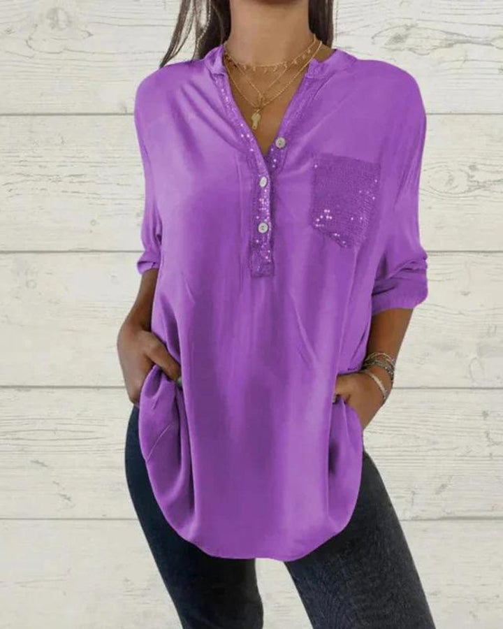 ELINE - CHEMISE ÉLÉGANTE À COL EN V