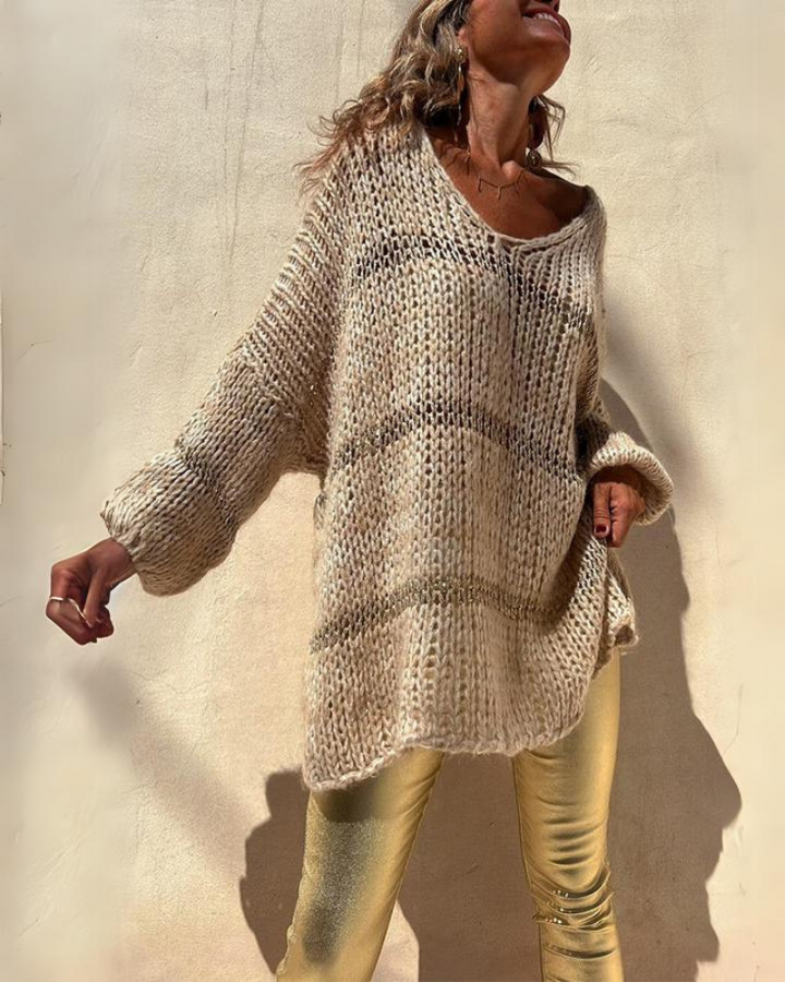 IVAGI - PULL-OVER LOOSE COLORBLOCK À RAYURES POUR BRUNCH