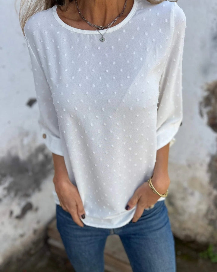 VARENA - BLOUSE CHIC EN CHIFFON JACQUARD