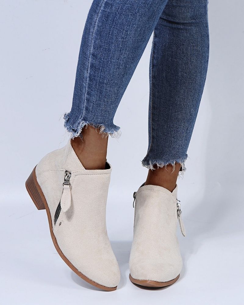LORIA - Bottes en daim à talon épais