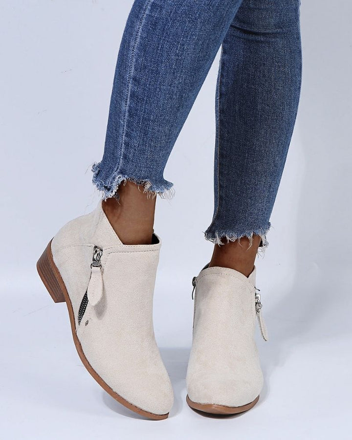 LORIA - Bottes en daim à talon épais