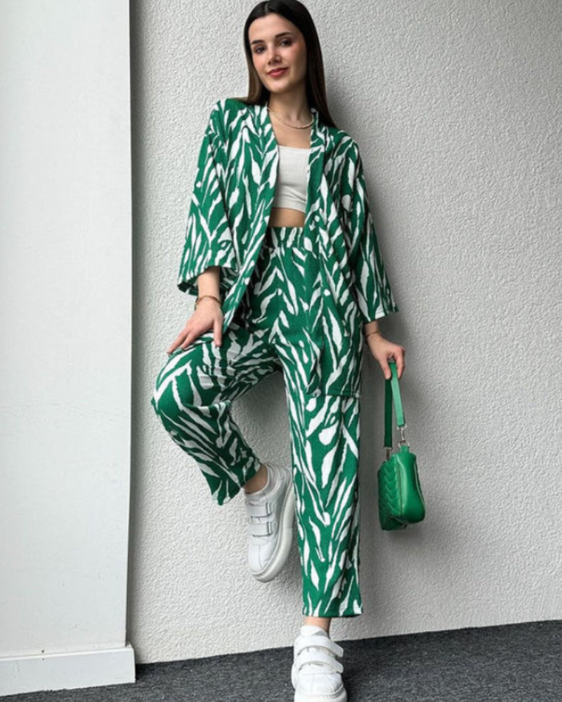 DENIA - CHEMISE IMPRIMÉE OVERSIZE AVEC PANTALON