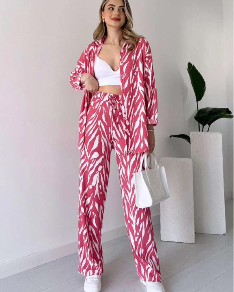 DENIA - CHEMISE IMPRIMÉE OVERSIZE AVEC PANTALON